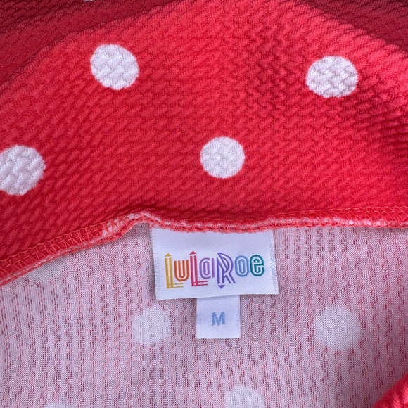 Pink LulaRoe Pencil Skirt with White Polka Dots - Size Medium - Picture 3 of 8